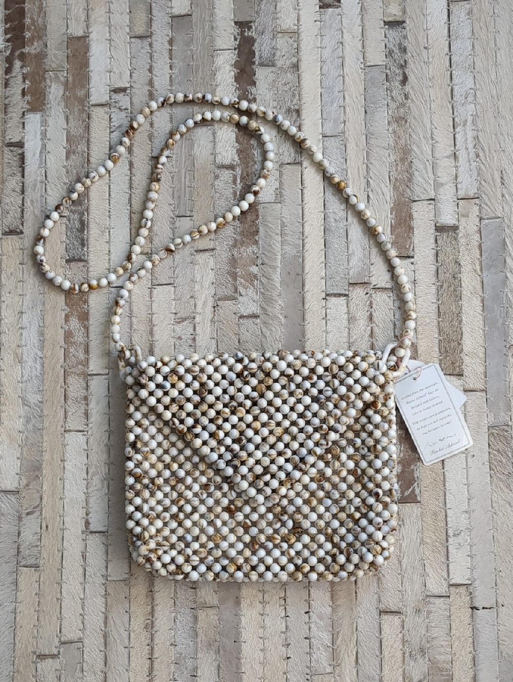 Rachel Ashwell Marbled Glass Beaded Shoulder Bag NWT